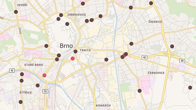 Mapa: To jsou nejnebezpečnější místa pro chodce a cyklisty v Česku